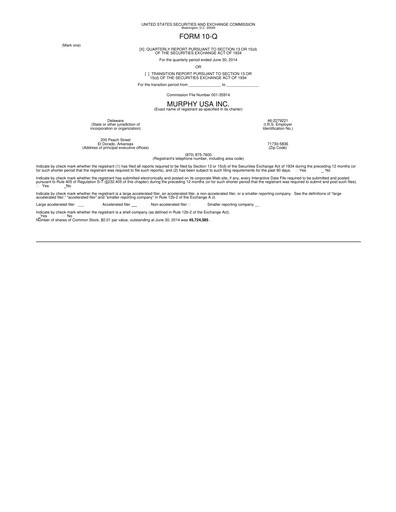 Thumbnail Murphy USA
 Quarterly Report 2014-q2