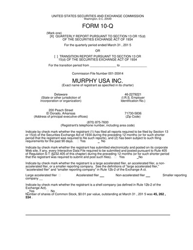 Thumbnail Murphy USA
 Quarterly Report 2015-q1