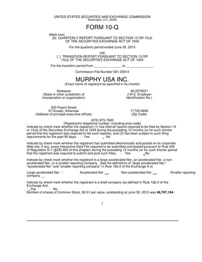 Thumbnail Murphy USA
 Quarterly Report 2015-q2