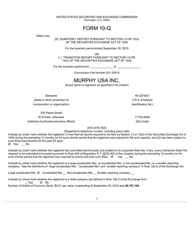 Thumbnail Murphy USA
 Quarterly Report 2015-q3