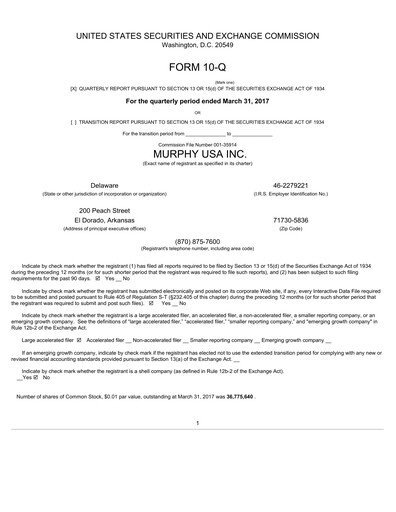 Thumbnail Murphy USA
 Quarterly Report 2017-q1