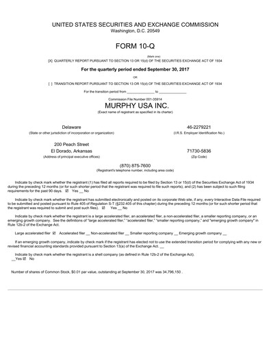 Thumbnail Murphy USA
 Quarterly Report 2017-q3