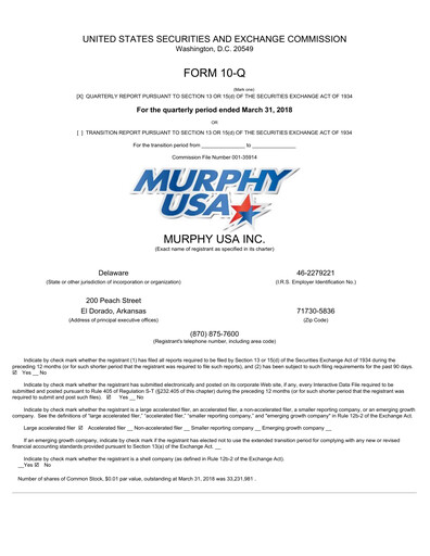 Thumbnail Murphy USA
 Quarterly Report 2018-q1