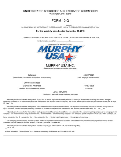 Thumbnail Murphy USA
 Quarterly Report 2018-q3