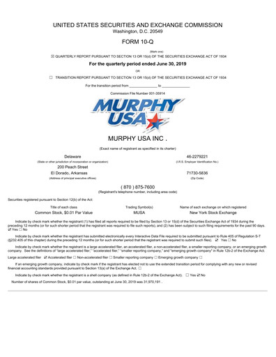 Thumbnail Murphy USA
 Quarterly Report 2019-q2