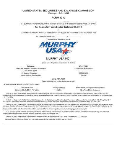 Thumbnail Murphy USA
 Quarterly Report 2019-q3