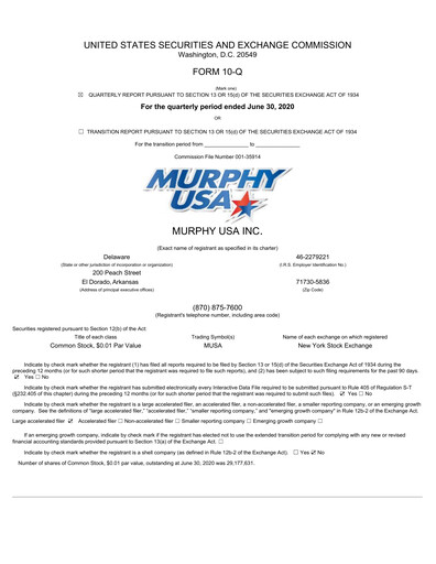 Thumbnail Murphy USA
 Quarterly Report 2020-q2