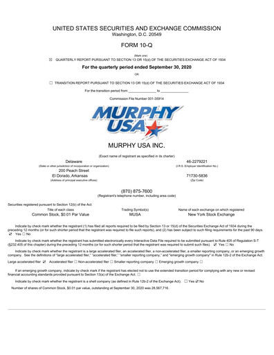 Vorschaubild Murphy USA
 Quartalsbericht 2020-q3