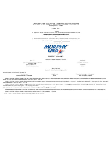 Thumbnail Murphy USA
 Quarterly Report 2021-q2