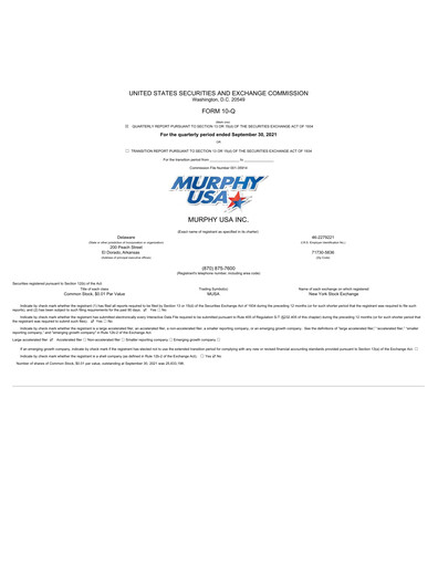 Thumbnail Murphy USA
 Quarterly Report 2021-q3