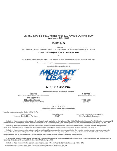 Thumbnail Murphy USA
 Quarterly Report 2022-q1