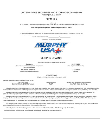 Thumbnail Murphy USA
 Quarterly Report 2022-q3