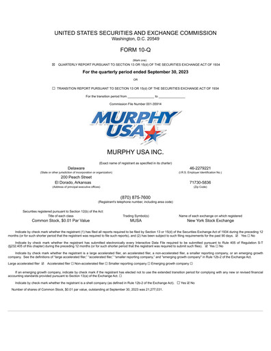 Thumbnail Murphy USA
 Quarterly Report 2023-q3