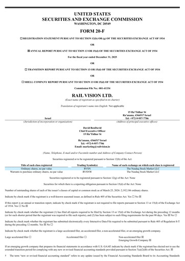 Thumbnail Rail Vision Annual Report 2025