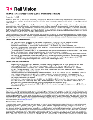 Thumbnail Rail Vision Financial Report 2022-q2