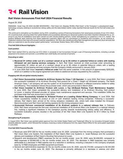 Thumbnail Rail Vision Financial Report 2024-q2