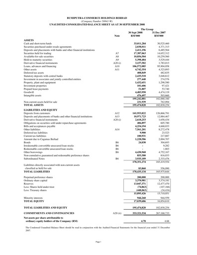 Miniature CIMB Group Rapport trimestriel 2008-q3