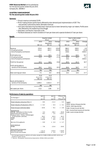 Thumbnail MBM Resources Quarterly Report 2015-q2