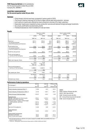 Thumbnail MBM Resources Quarterly Report 2016-q2