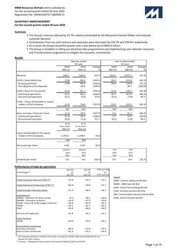 Thumbnail MBM Resources Quarterly Report 2020-q2