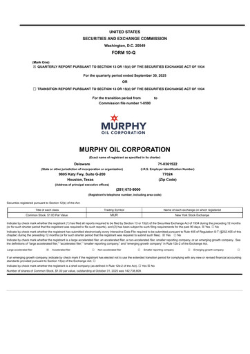 Thumbnail Murphy Oil
 Quarterly Report 2025-q3