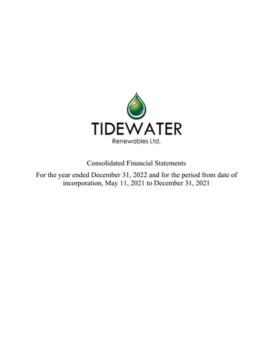 Vorschaubild Tidewater Renewables Finanzmitteilung 2022