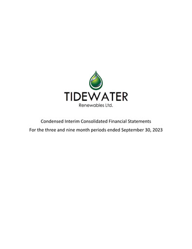Thumbnail Tidewater Renewables Quarterly Report 2023-q3