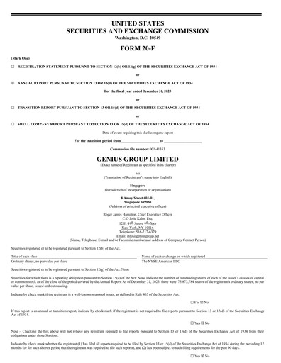 Thumbnail Genius Group Annual Report 2023