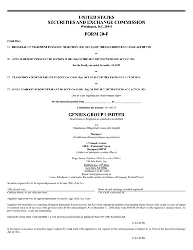 Thumbnail Genius Group Annual Report 2025