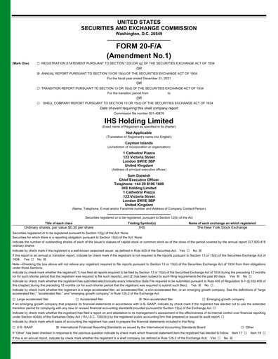 Miniature IHS Towers Rapport annuel 2021