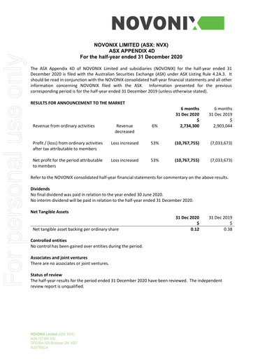 Thumbnail NOVONIX Half-year Report 2020-h2