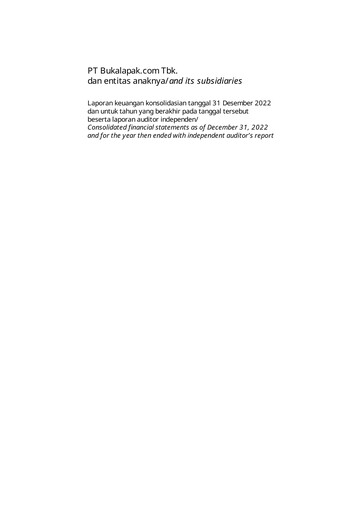 Thumbnail Bukalapak.com Financial Statement 2022