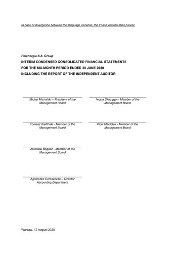 Thumbnail Polenergia Half-year Report 2020-h1