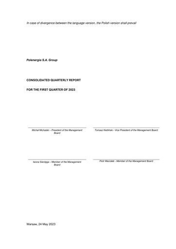 Vorschaubild Polenergia Quartalsbericht 2023-q1
