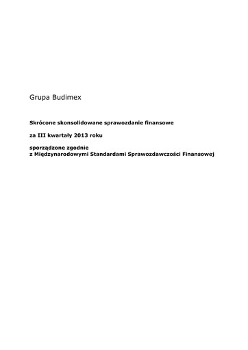 Thumbnail Budimex Quarterly Report 2013-q3