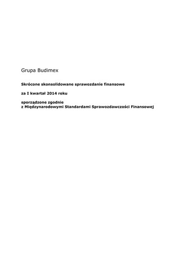 Thumbnail Budimex Quarterly Report 2014-q1
