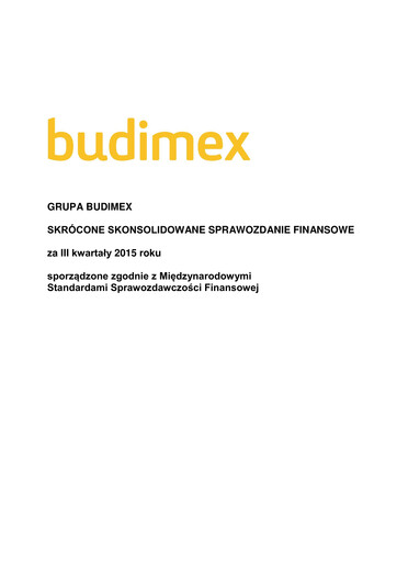 Thumbnail Budimex Quarterly Report 2015-q3