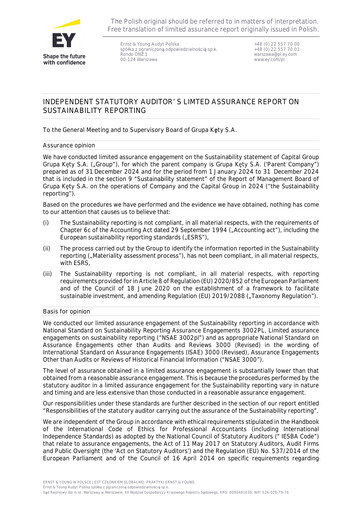 Thumbnail Grupa Kety Sustainability Report 2024