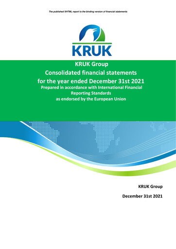 Thumbnail KRUK Spólka Akcyjna Financial Statement 2021