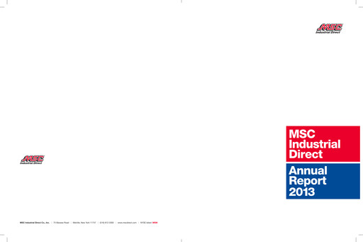 Thumbnail MSC Industrial Direct Annual Report 2013