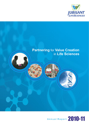 Thumbnail Jubilant Pharmova Annual Report 2010-2011