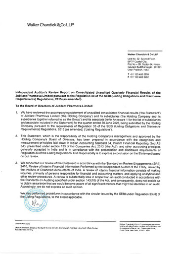 Thumbnail Jubilant Pharmova Quarterly Report 2026-q1