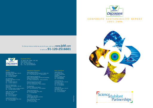 Miniature Jubilant Pharmova Rapport de durabilité 2005-2006