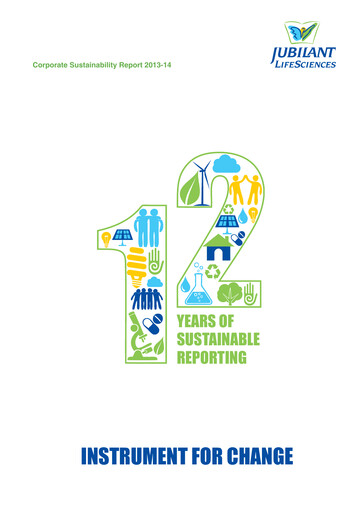Miniature Jubilant Pharmova Rapport de durabilité 2013-2014