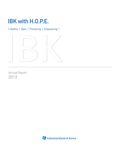Thumbnail Industrial Bank of Korea (IBK) Annual Report 2013