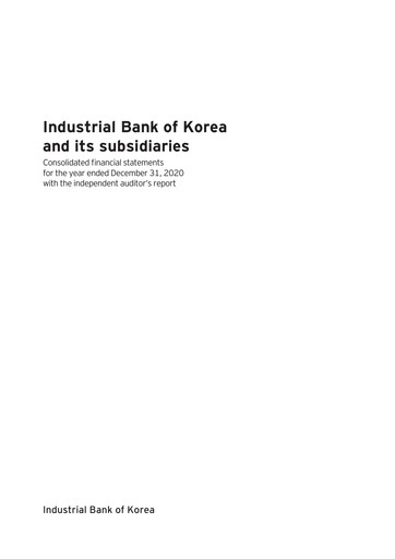Thumbnail Industrial Bank of Korea (IBK) Financial Statement 2020