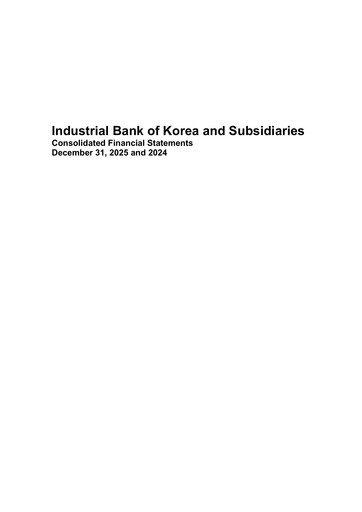 Thumbnail Industrial Bank of Korea (IBK) Financial Statement 2025