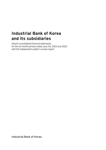 Thumbnail Industrial Bank of Korea (IBK) Half-year Report 2023-h1