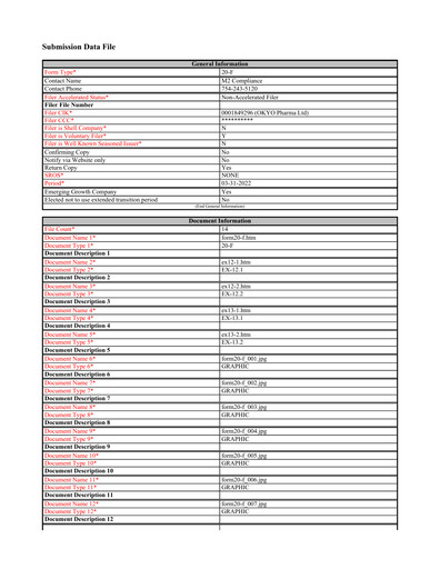 Vorschaubild OKYO Pharma Jahresbericht 2022