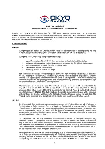 Miniature OKYO Pharma Rapport semestriel 2022-h1